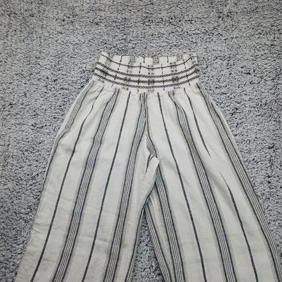 Happily Grey Linen/Rayon Wide Leg Pant Women's XL. White with Grey Stripes...... - Picture 5 of 10